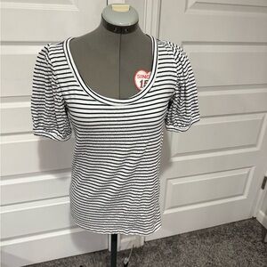 Loft puff sleeve striped top